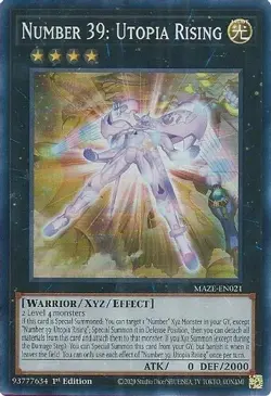 Number 39: Utopia Rising MAZE-EN021 Super Rare Yugioh Maze of Memories - Image 1
