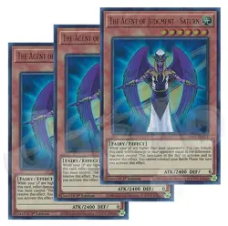 Yugioh The Agent of Judgment Saturn x 3 - 1st Edition Ultra Rare NM - Free Holo - Image 1