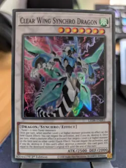 YuGiOh! Clear Wing Synchro Dragon LED8-EN001 Super Rare 1st Ed - Image 1
