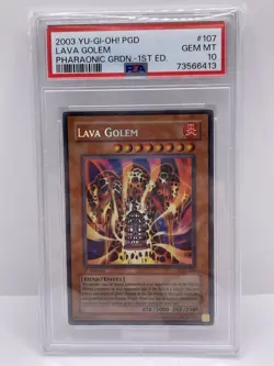 Yugioh Lava Golem PGD 1st Edition PSA 10 GEM MINT PGD-107 - Image 1