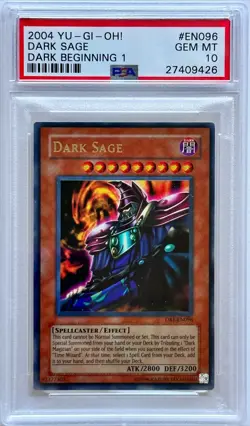 Yu-Gi-Oh! PSA 10 GEM-MT 'Dark Sage' DB1-EN096 ~ULTRA RARE~ VERY LOW POP - Image 1