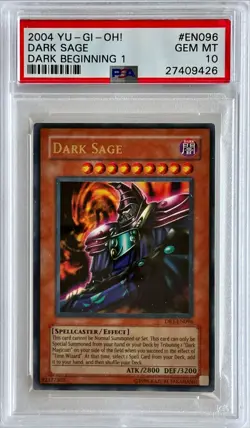 Yu-Gi-Oh! PSA 10 GEM-MT 'Dark Sage' DB1-EN096 ~ULTRA RARE~ VERY LOW POP - Image 3
