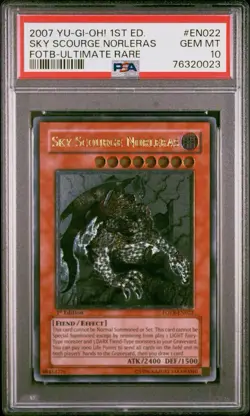 PSA 10 YuGiOh SKY SCOURGE NORLERAS 1st Edition Ultimate Rare - Image 1
