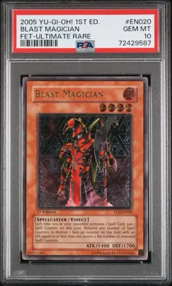 PSA 10 YuGiOh BLAST MAGICIAN 1st Edition Ultimate Rare - Image 1