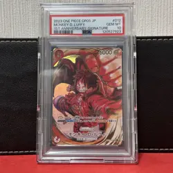 Luffy Signature Parallel SR PSA10 One Piece Card OP05 Red Leader Rare - Image 3