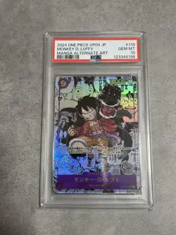 Luffy Comic Parallel PSA10 One Piece Card OP01-025 Super Rare Manga Art - Image 1