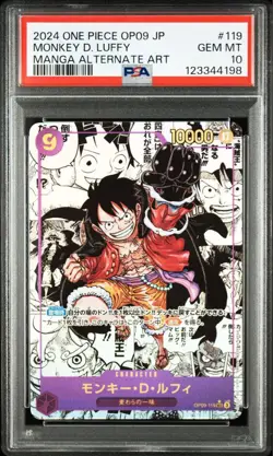 Luffy Comic Parallel PSA10 One Piece Card OP01-025 Super Rare Manga Art - Image 2