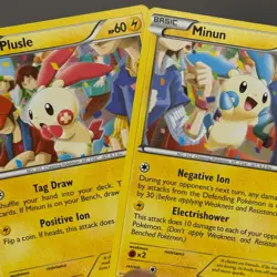 PLUSLE 47/113 MINUN 48/113 NON HOLO POKEMON LEGENDARD TREASURES 2 CARD LOT - Image 1
