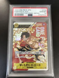 Portgas D Ace PSA10 Flagship Winner Serial Promo One Piece Card OP07-119 SEC - Image 1