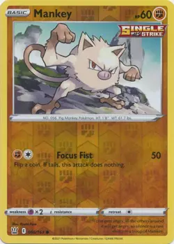 Mankey 066/163 Reverse Holo Battle Styles Pokemon Card NM - Image 1