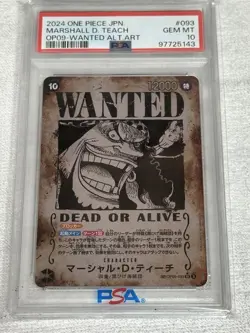 Marshall D Teach Wanted Poster PSA10 One Piece Card OP09-093 SR Rare - Image 1