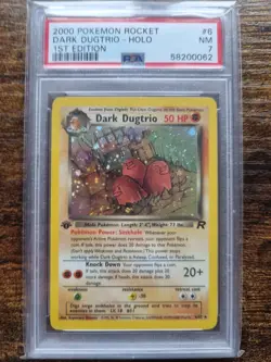 Pokemon Dark Dugtrio Holo TCG Team Rocket 1st Edition Card 6/82 PSA 7 - Image 1