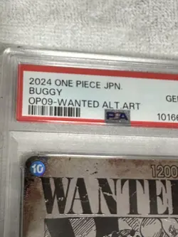 Buggy Wanted Poster Parallel PSA10 One Piece Card OP09-051 Yonko Cross Guild - Image 2