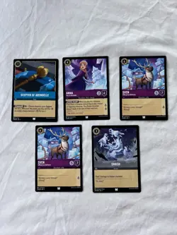 Lorcana Disney Frozen 5 Card Pack Sven Anna Scepter of Arendelle Smash #27 - Image 1
