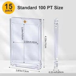 100PT Magnetic Card Holder for Trading Cards, 15 Pack One 15 Pack, Clear - Image 2