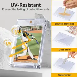 100PT Magnetic Card Holder for Trading Cards, 15 Pack One 15 Pack, Clear - Image 3