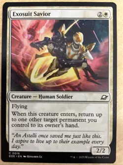 MTG Edge of Eternities 0016 Exosuit Savior Creature Human Soldier COMMON - Image 1