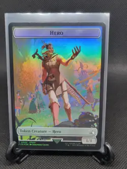 Hero (0002) | Wizard (0014) Double-Sided Token - Foil - MTG: Final Fantasy - FIN - Image 1
