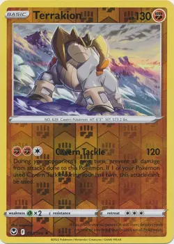 Terrakion 097/195 Reverse Holo Silver Tempest Pokemon Card NM - Image 1