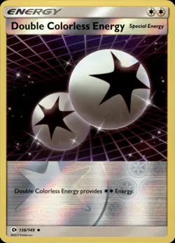 Double Colorless Energy - Reverse Holo - Sun & Moon Base Set 136/149 NM Pokemon - Image 1