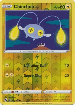 Chinchou 051/195 Reverse Holo Silver Tempest Pokemon Card NM - Image 1