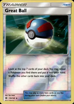 Great Ball - Reverse Holo - Sun & Moon Base Set 119/149 - NM - Pokemon - Image 1