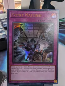 YuGiOh! Evenly Matched RA01-EN074 Ultra Rare 1st Ed - Image 1