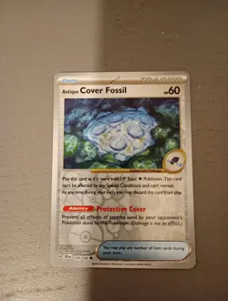 Pokemon TCG Stellar Crown 129/142 Antique Cover Fossil Card Reverse - Image 1