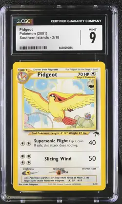 CGC 9 MINT Pidgeot 2001 Southern Islands 2/18 Pokemon Card psa - Image 1