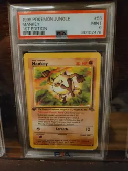1st Edition 1999 Pokemon Jungle Mankey PSA grade 9. - Image 1