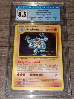 Machamp XY Evolutions Prerelease Holo Stamped Promo 59/108 Pokemon Card CGC 8.5 - Image 1