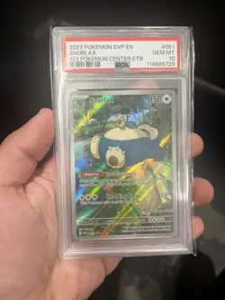 PSA 10 GEM MINT Snorlax Pokemon Center ETB Stamp SVP 051 Pokemon 151 2023 EN - Image 1