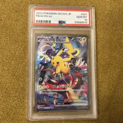 Pokemon Card Japanese PSA 10 Pikachu ex 001/030 WCS2023 World Championships - Image 1