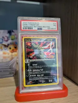PSA 7 Dark Tyranitar Team Rocket Returns 19/109 Reverse Holo STAMPED Pokemon - Image 1