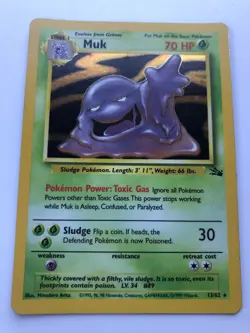 Muk Base Set Fossil 13/62 Pokemon TCG Unlimited Holo Rare 1999 - UK Seller - Image 1
