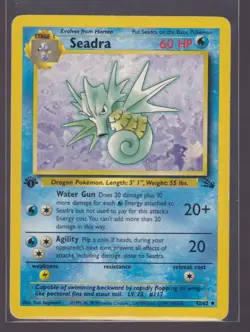 Seadra 1st Edition Fossil 42/62 WOTC Vintage Pokemon 1999 Trading Card TCG - Image 1