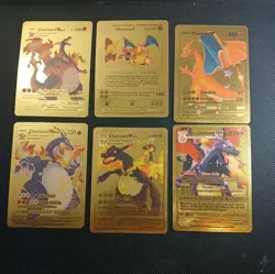 Pokemon Charizard Gold Foil Fan Art Lot Of 6! CharizardVMAX, Charizard GX,& 1995 - Image 1