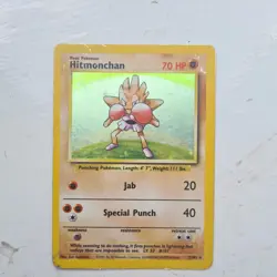 Pokemon TCG Hitmonchan 7/102 Base Set Holo Unlimited Card HP - Image 1
