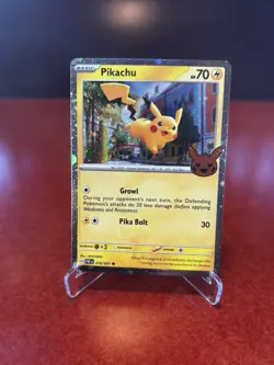 Pokemon TCG Trick Or Treat Paldean Fates Pikachu 18/91 Cosmos Holo - Image 1