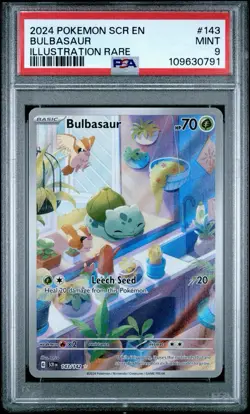 BULBASAUR 143/142 PSA 9 STELLAR CROWN ILLUSTRATION RARE POKEMON CARD ENGLISH - Image 1