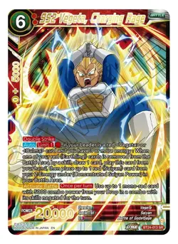 SS2 Vegeta, Charging Rage BT24-013 SR Dragon Ball Super Card DBS NM - Image 1