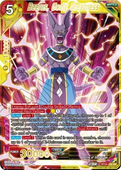 Beerus, Godly Greatness BT24-128 SR Dragon Ball Super Card DBS NM - Image 1