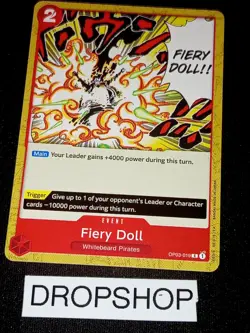 CARTE ONE PIECE ANGLAISE OP03-019 FIERY DOLL MINT OP03 ENGLISH CARD - Image 1