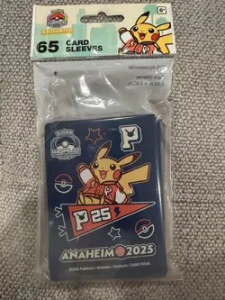 2025 Pokemon World Championships Anaheim Varsity Pikachu Card Sleeves - Image 1