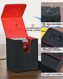 Card Deck Box for Yugioh MTG Cards, 100+ Deck Case with 2 Dividers Fits TCG CCG, - Image 4