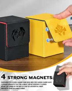Card Deck Box for Yugioh MTG Cards, 100+ Deck Case with 2 Dividers Fits TCG CCG, - Image 5