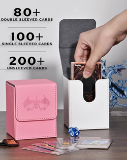 Card Deck Box for Yugioh MTG Cards, 100+ Deck Case with 2 Dividers Fits TCG CCG, - Image 2