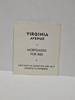 1996 Monopoly Virginia Ave. Replacement Deed Card - Image 2