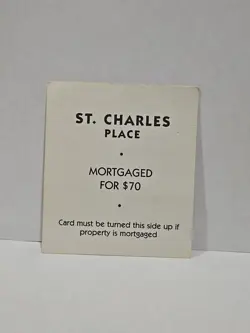 1996 Monopoly St. Charles Place Replacement Deed Card - Image 2
