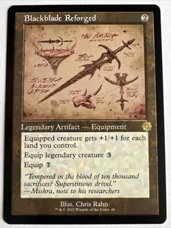 Blackblade Reforged retro frame schematic MTG single, The Brothers War 69 R - Image 1